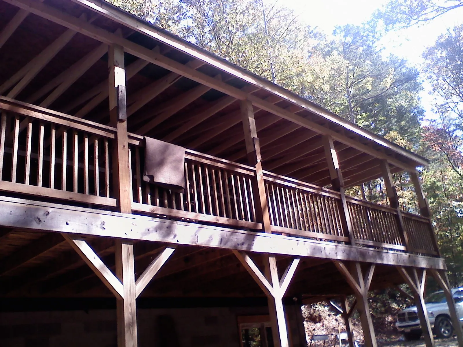 Timber framing under a new elevated porch and deck — Roof Leak Repair in Scotch Plains by Roofing Brothers